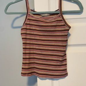 Strip crop tank top